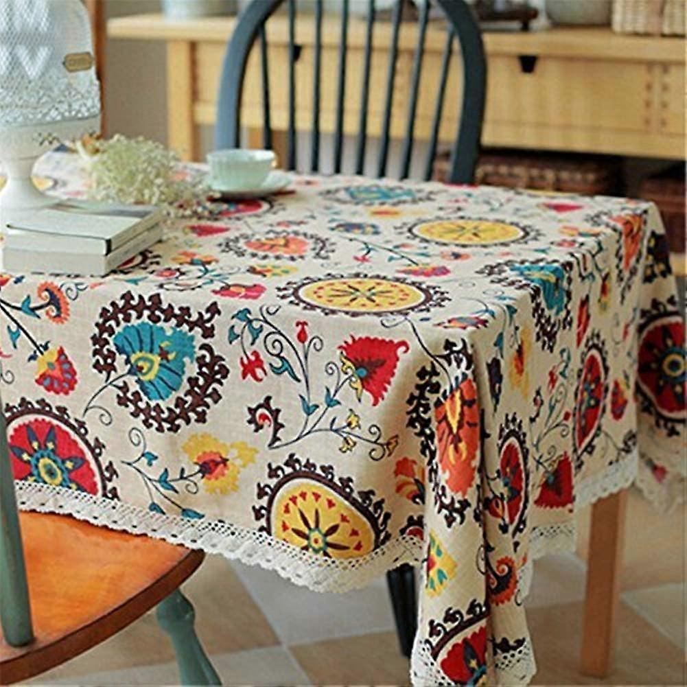 Vintage Lace Sunflower Tablecloth