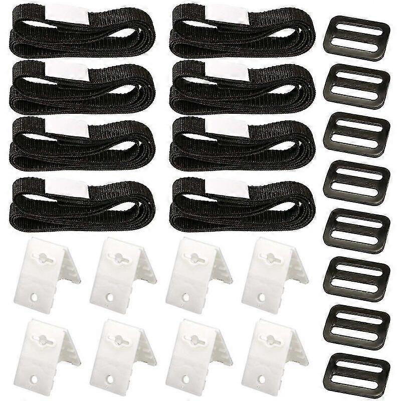 Set of 8 retaining straps Straps and fastening clips for rollers Replacement accessories for mobile roller systems, tarpaulins and swimming pool cover