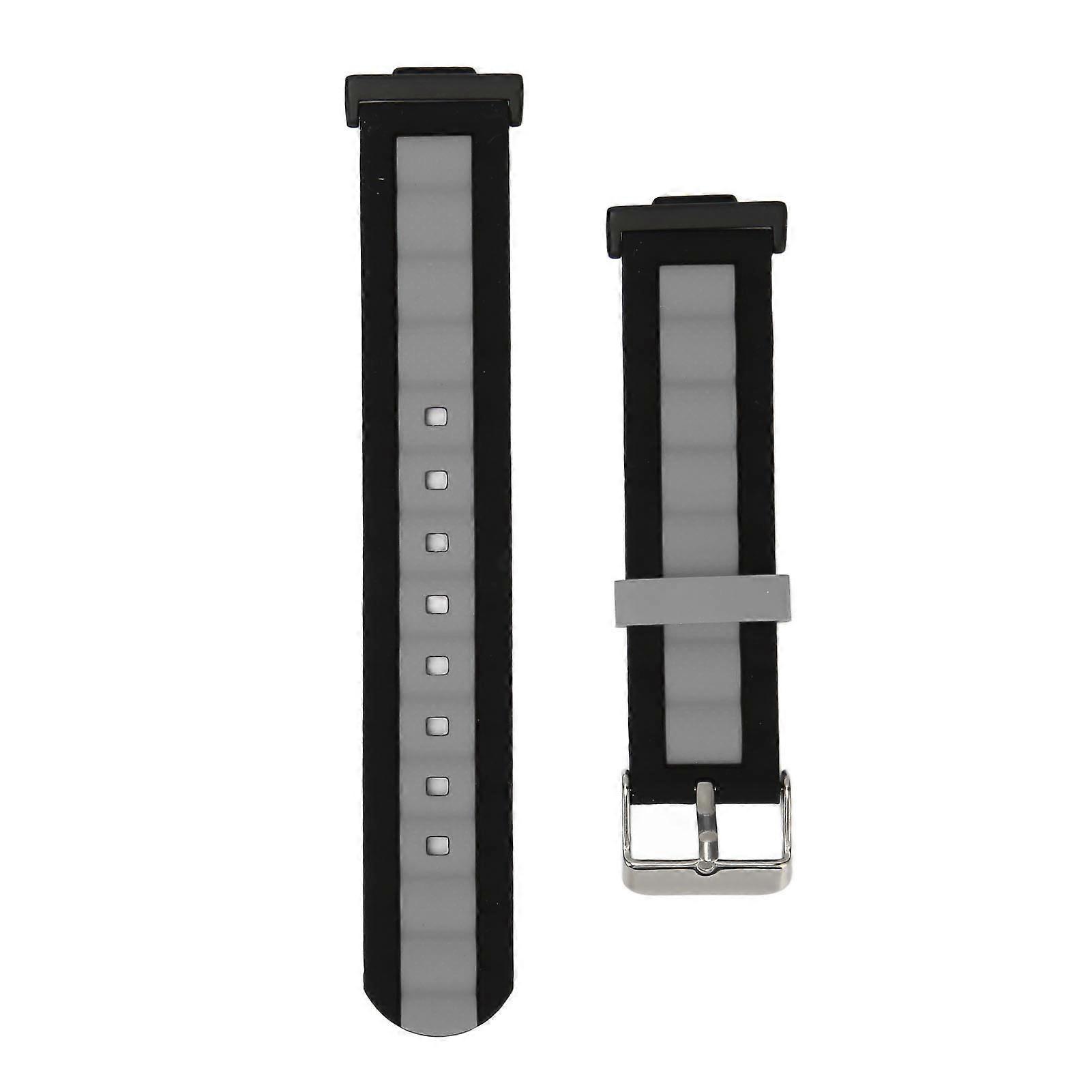 Silicone Watch Straps Adjustable Waterproof Elastic Replacement Wrist Band for Watch FIT 2 Black Gray