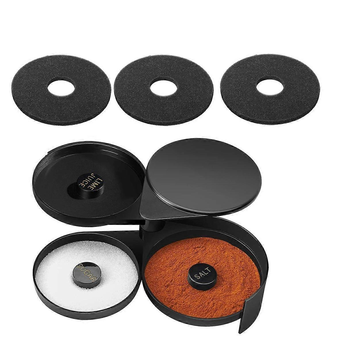 盐煲套装，盐煲带 3 块海绵，3 层玻璃煲，鸡尾酒盐煲盘，B