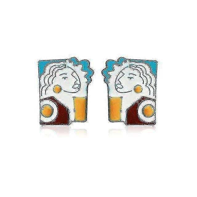 retrato Pendientes Joyería Acrílico Pendientes