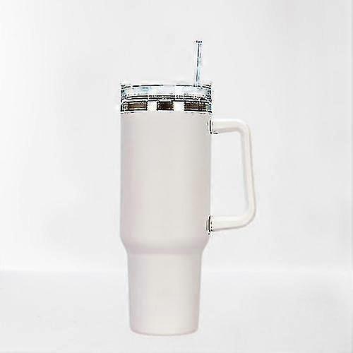 40oz wiederverwendbarer Vakuum-Quencher Tumbler mit Stroh, auslauffestem Deckel, isolierter Tasse, hält Kälte, Hitze und Eis für Stunden (weiß)