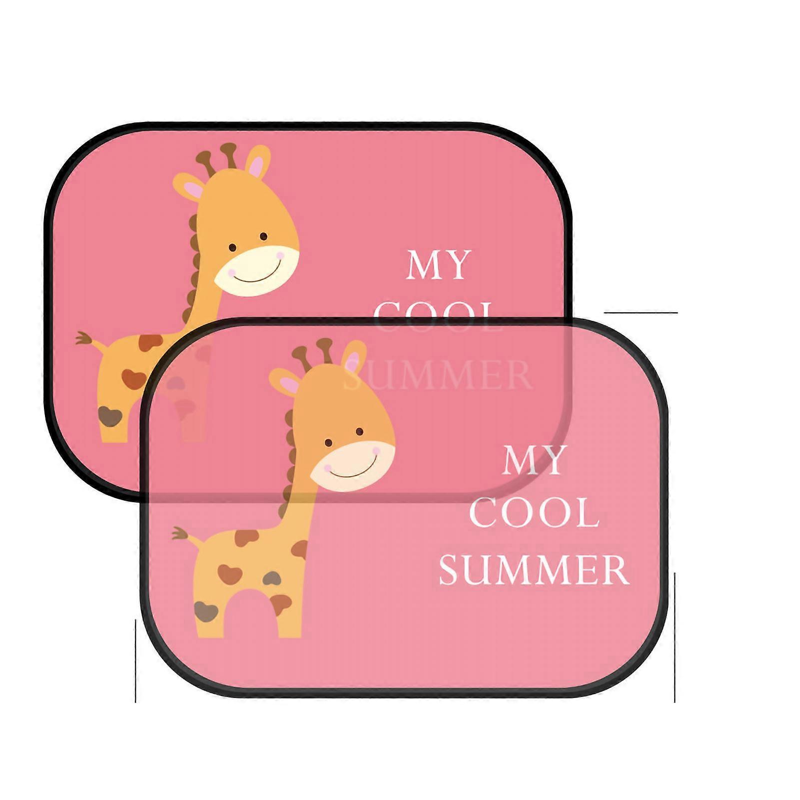 2 stk elektrostatisk adsorpsjon bilsidevindu solskjerming netto varmeisolasjonsnett nettingskjold UV-beskyttelse for bilsjiraff