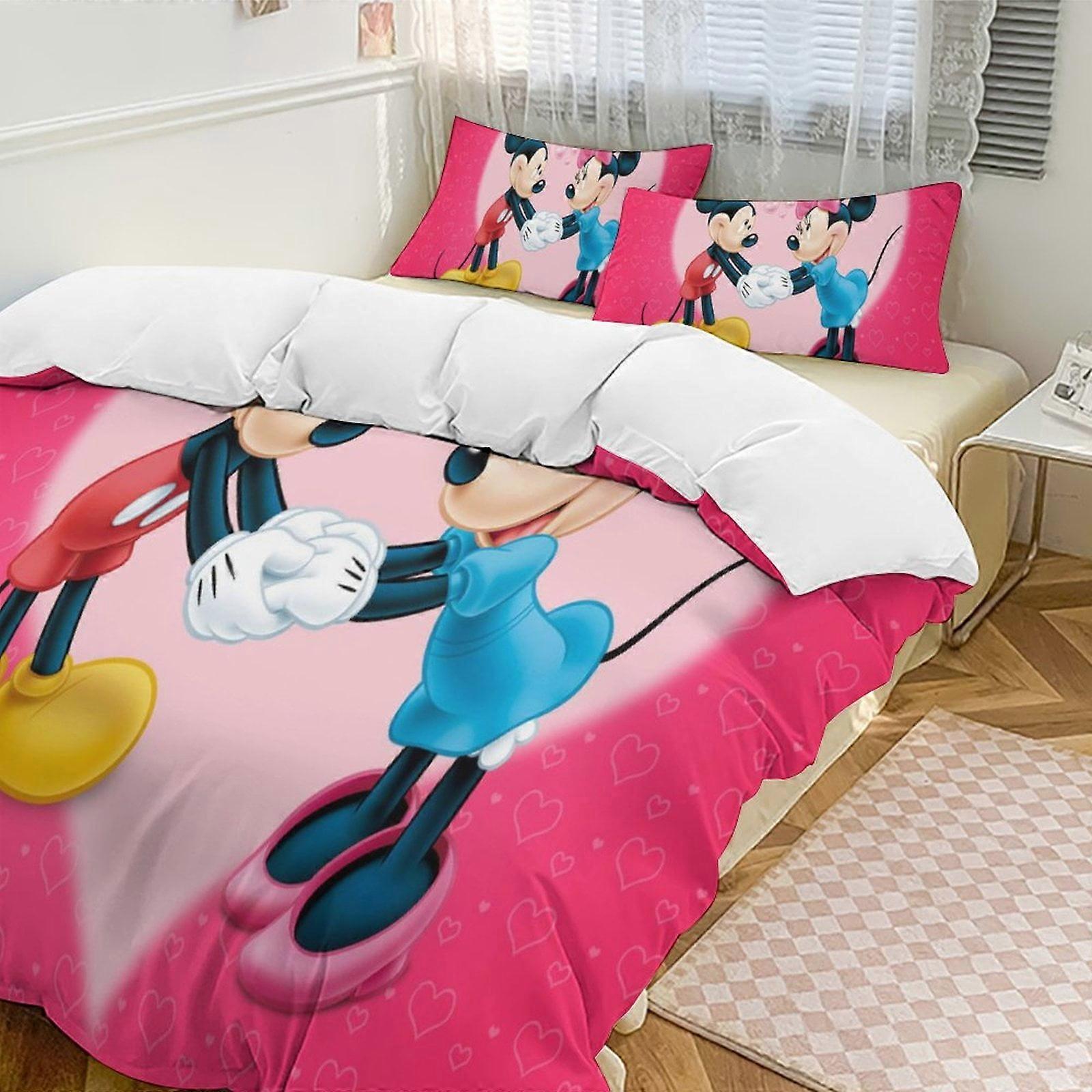 Bedding set XU120 Mickey Print Bedding Set Pattern Duvet Cove Set 3 Pieces, 1 Quilt Cover and 2 Pillowcases PW120