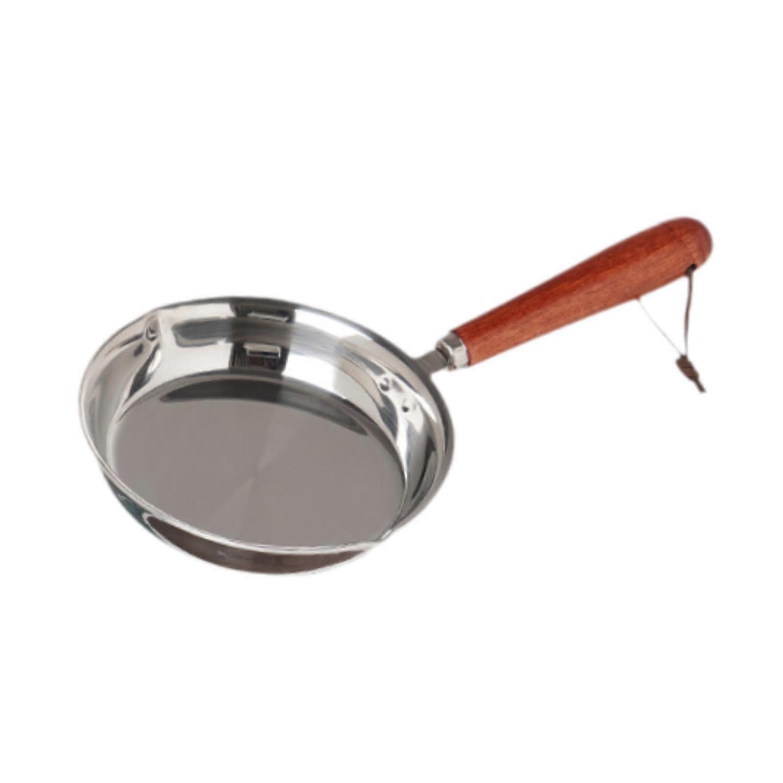 Frying Pan Round Metal Skillet Flat Bottom Fry Eggs Steak Round Griddle 13cm