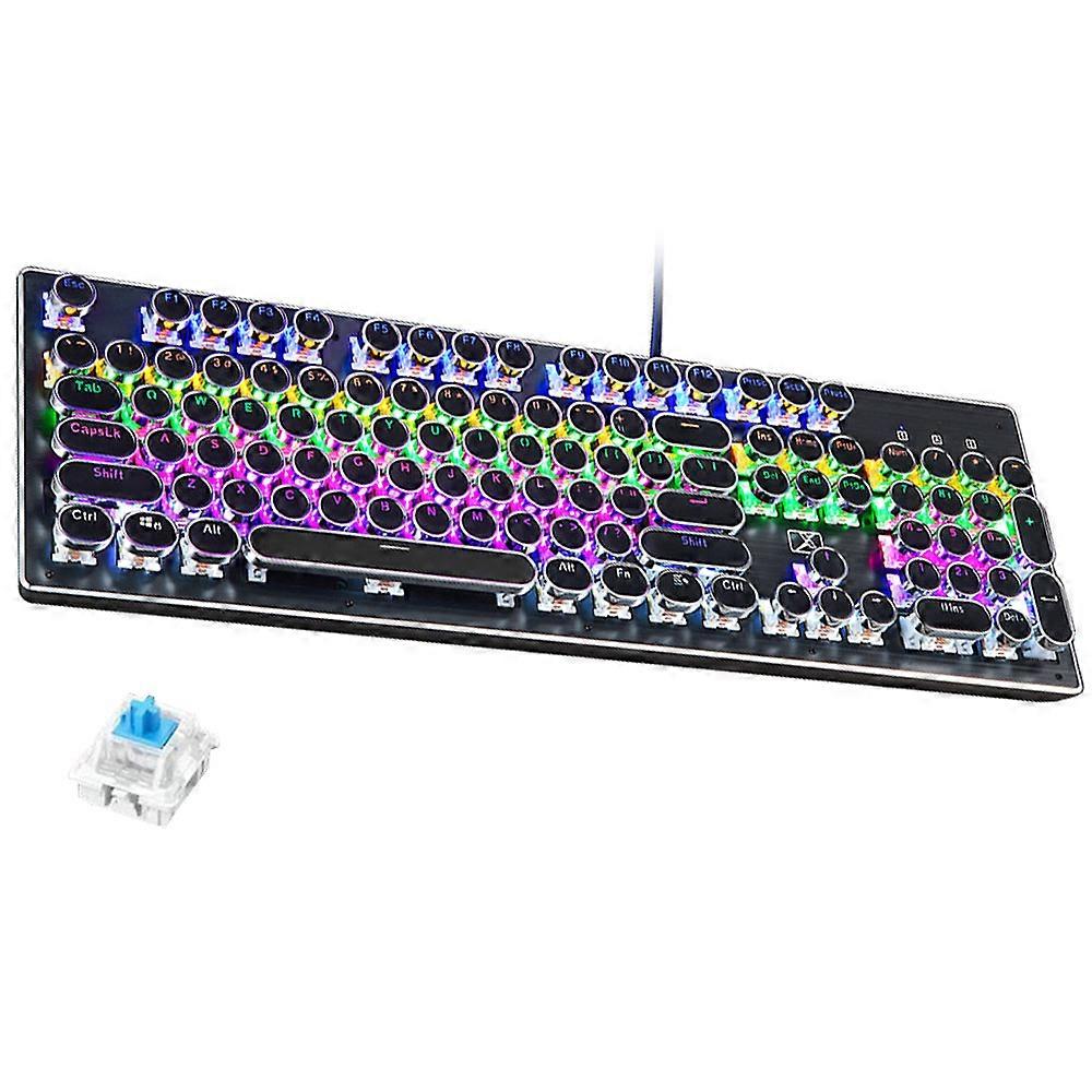 Ergonomic Design Electroplated Punk Mechanical Keyboard,Backlit 104 Keys