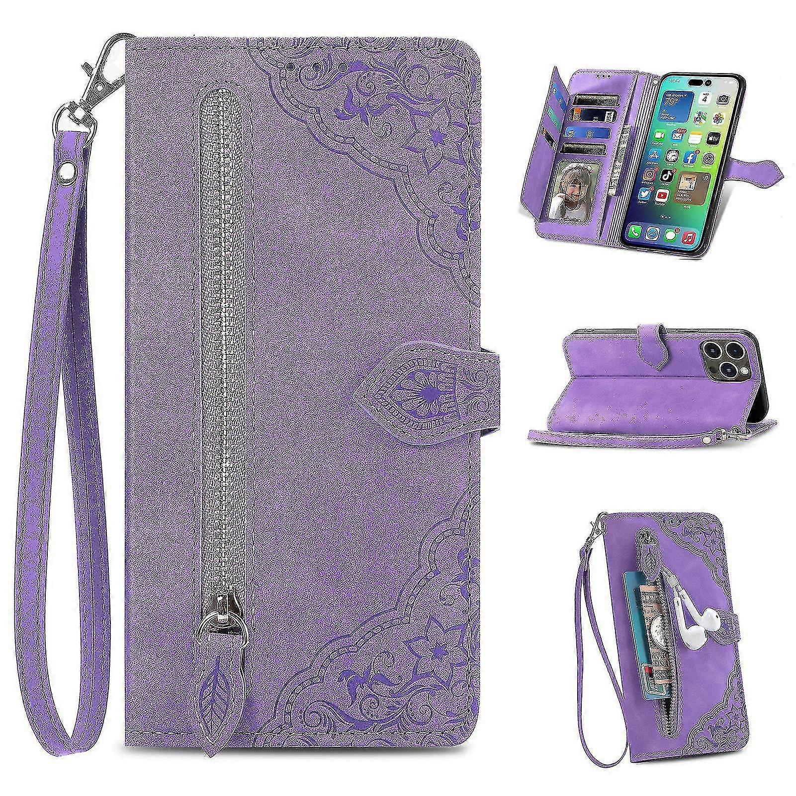 Case For Iphone X/xs Wallet Phone Leather Case For Iphone Xr Zipper Wallet Flip Leather Case For Iphone 12 Xs Max
