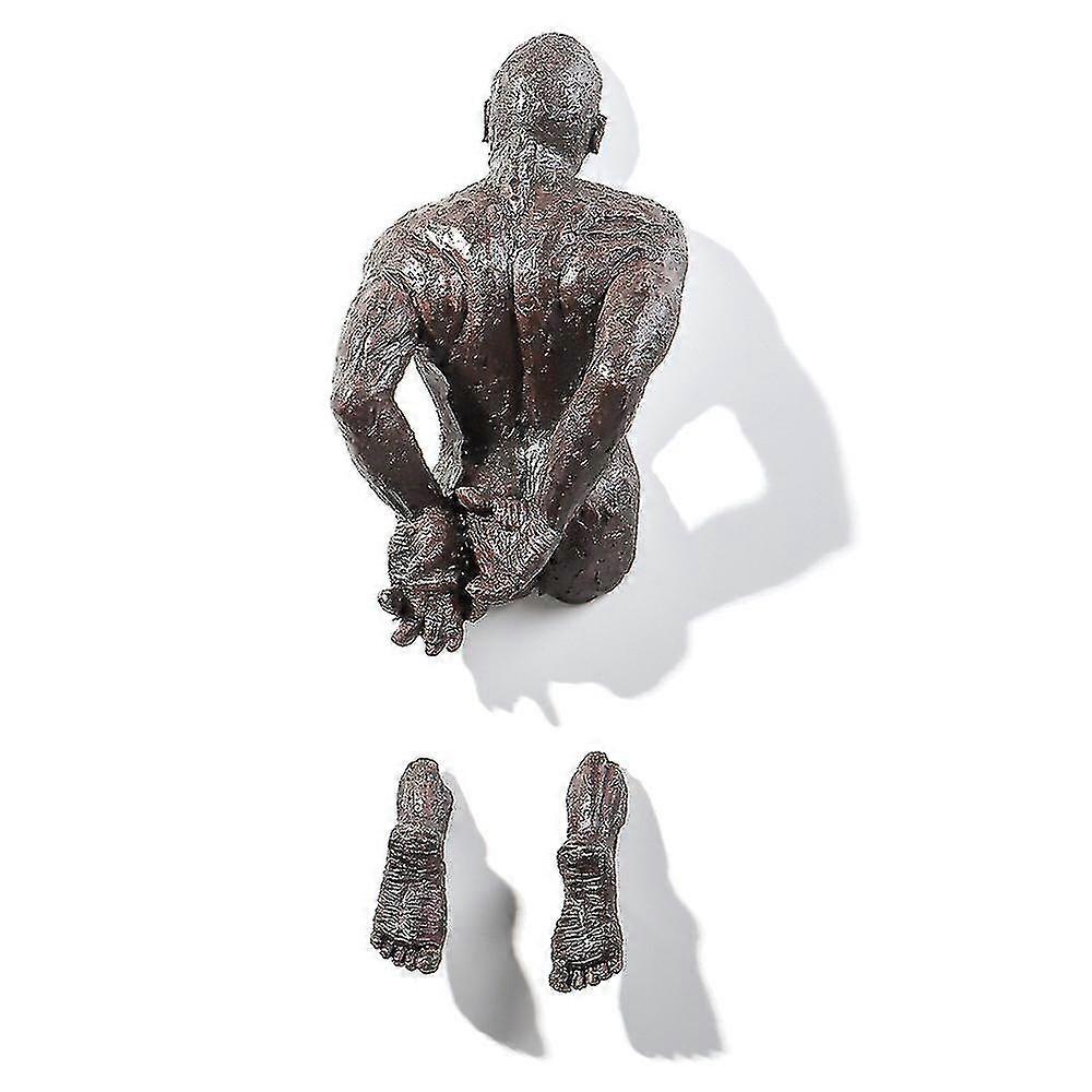 Moderní 3D přes stěnu Postava Pryskyřice Socha Domácí ornament Socha