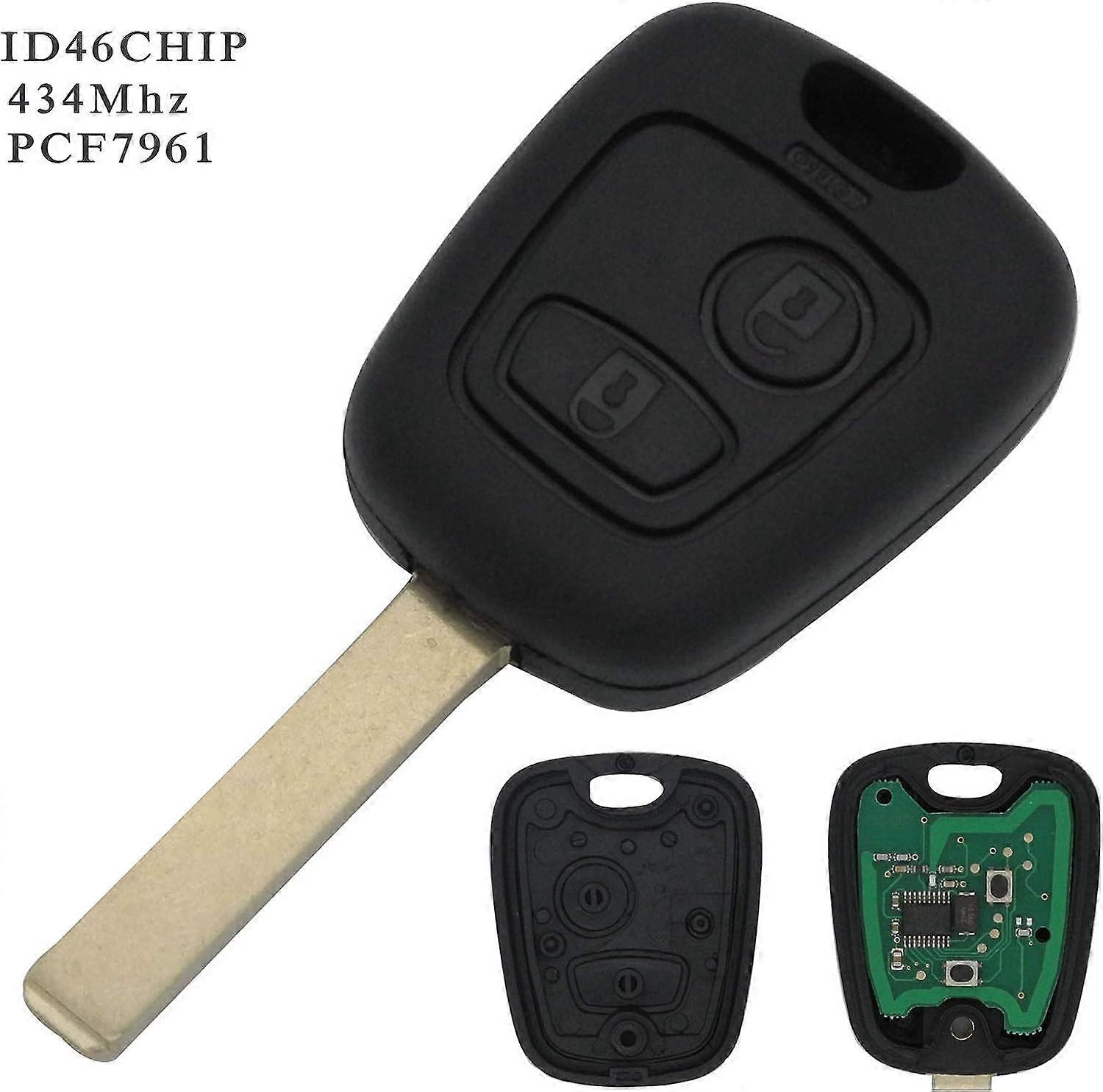 Complete Key with Electronics - Remote Key Shell for Peugeot Citroen