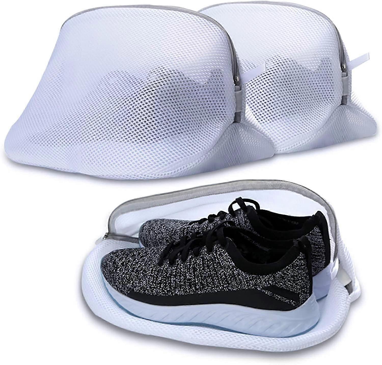 3 Laundry Net For Shoes / Sneakers, Shoe Laundry Bag With Zipper