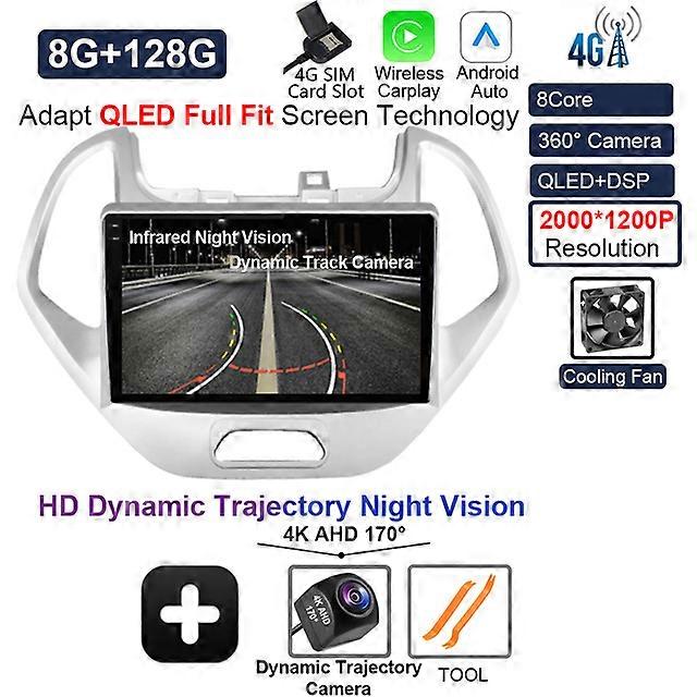 Android 12 For Ford FIGO KA 2015 - 2020 8 CORE Carplay Autoradio Car Radio Multimedia Blu-ray IPS QLED Navigation GPS No 2din