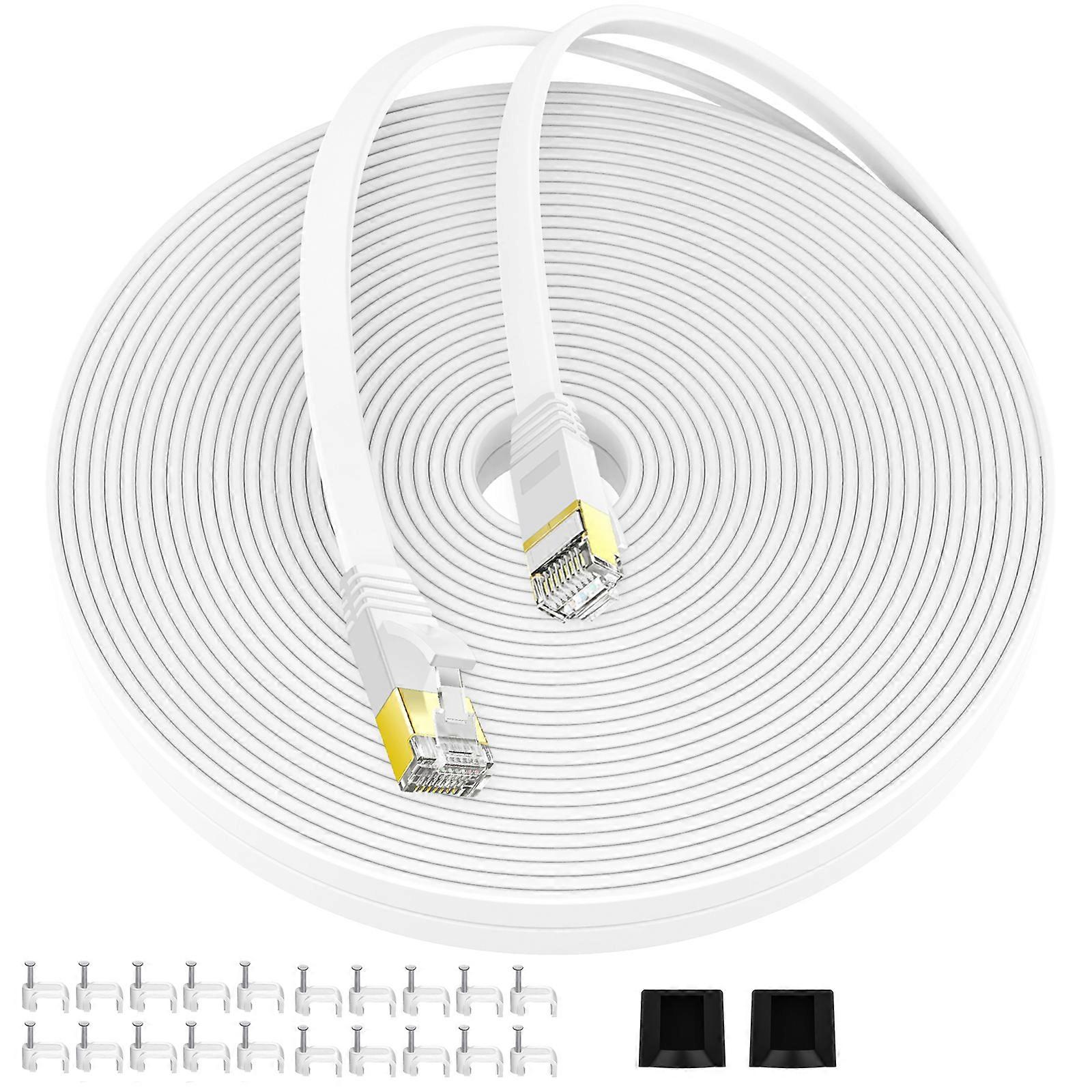 Shielded CAT6 Ethernet Cable - High-Speed and Flat Design for Modem, Router, LAN, Computer, and More!