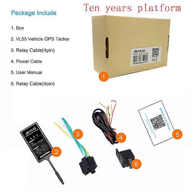 JM-VL03 4G Car GPS Tracker  Waterproof 9-90VDC Real-time Tracking Alerts Via APP Web GV20 Tracker For Car Moto