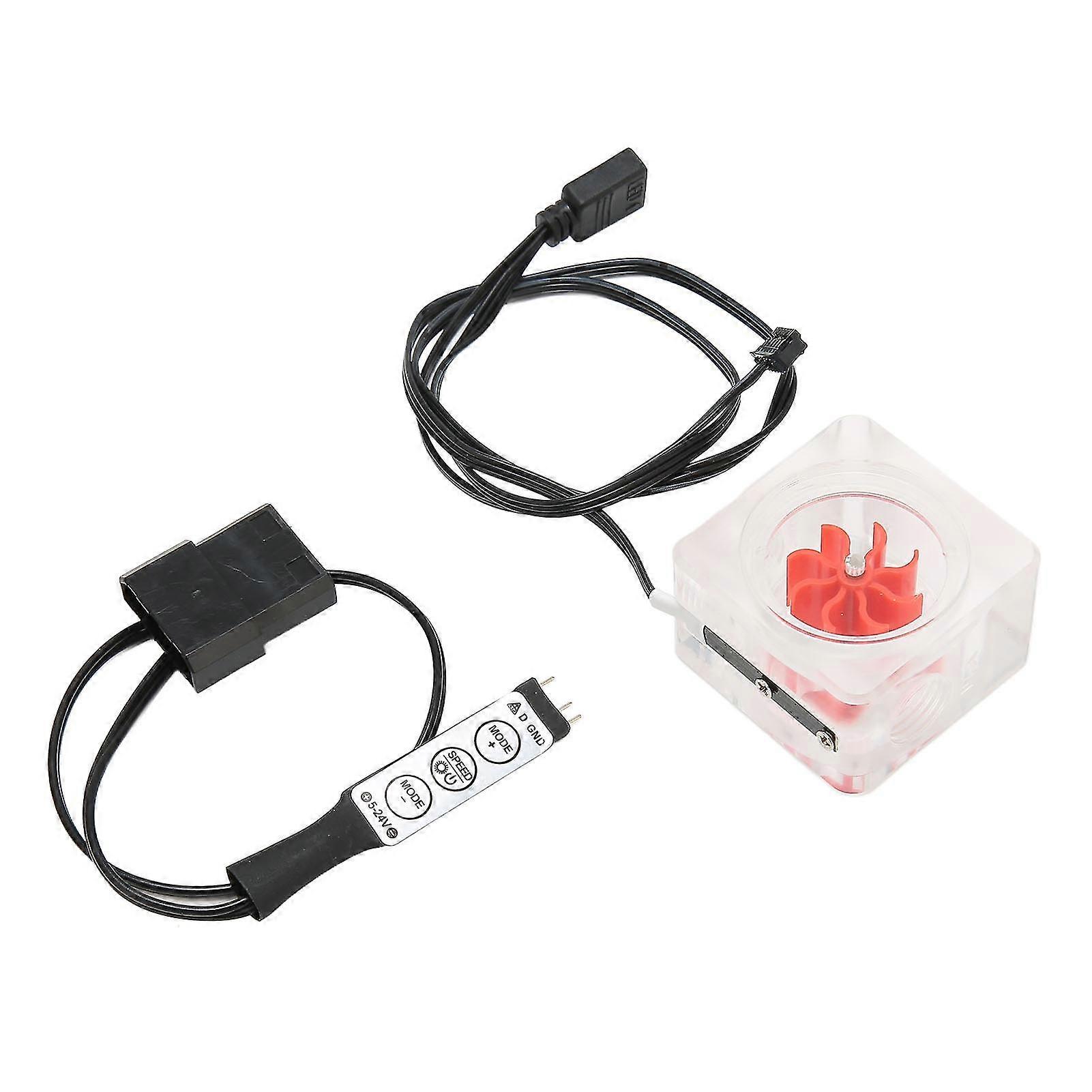 G14 Thread Water Cooling Flow Meter with 8 Impeller and 3 Way Durable Acrylic Design - Red