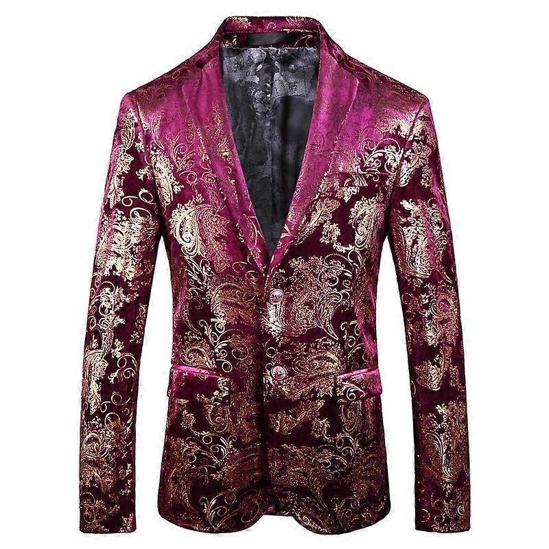 Men Lapel Collar Paisley Print Blazers
