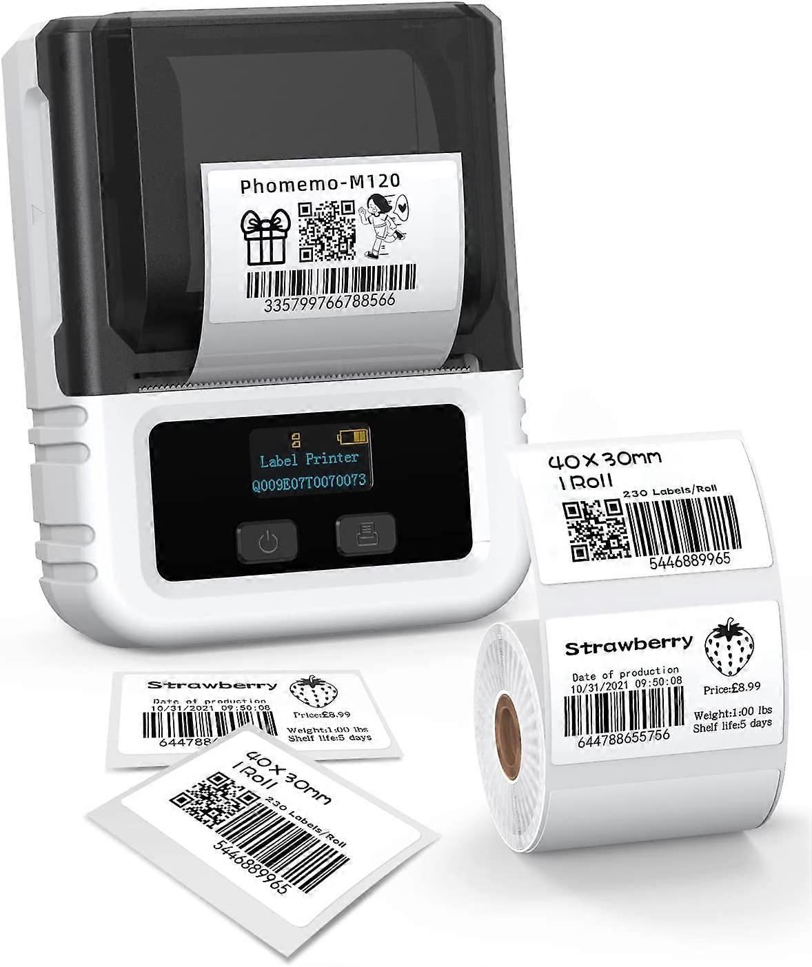 M120 Label Printer Bluetooth Label Maker Machine Thermal Label Printer Machine Handheld Wireless for Small Business