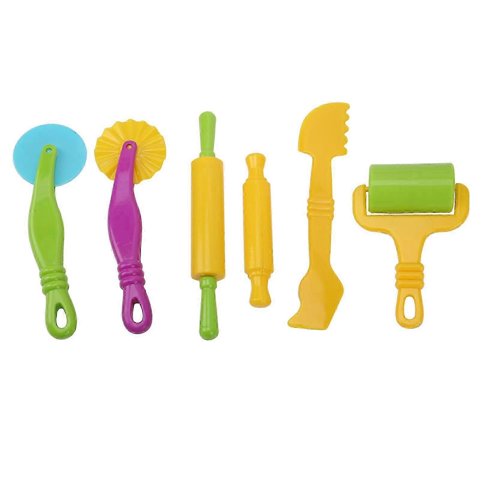 6pcs/set Color random Children Art Clay Tools Set DIY Dough Modeling Tools Kit for Kids Toddler