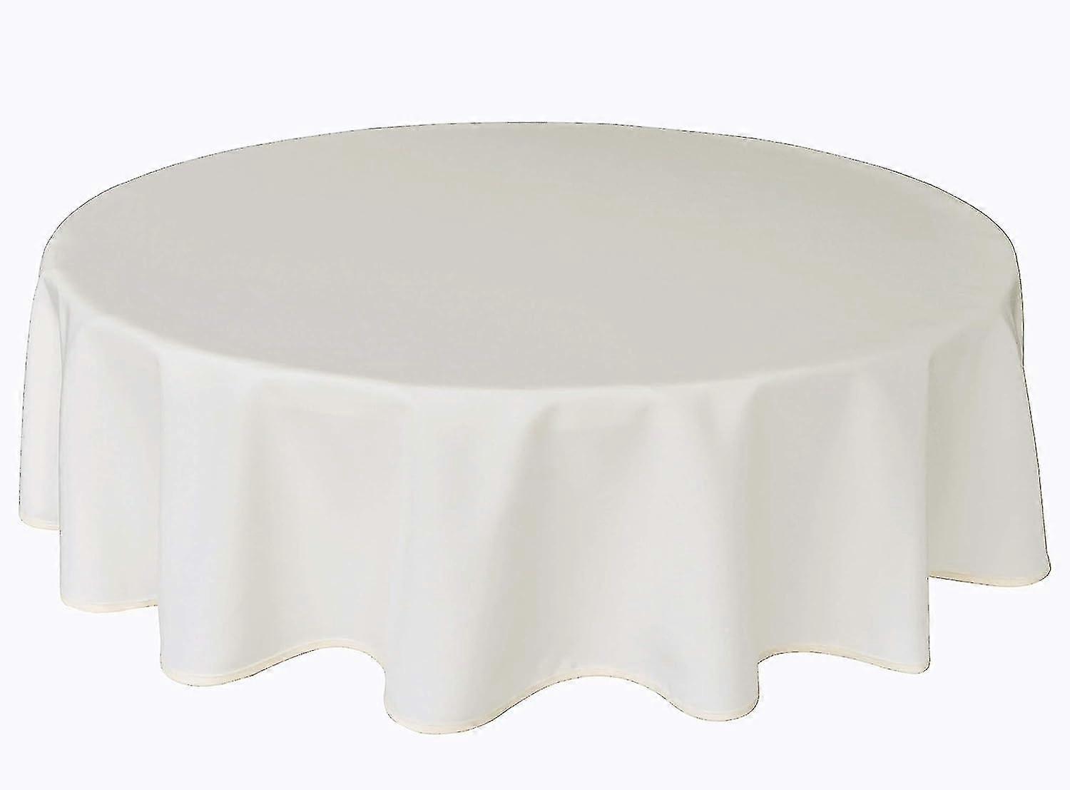 Heavy Quality Tablecloth, Easy Care, Round 140 Cm Uni Cream