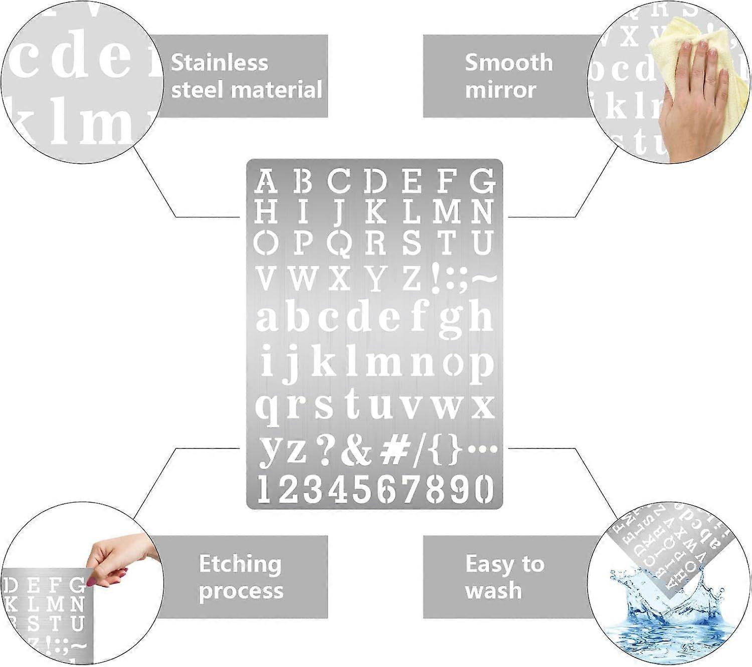 Metal Letter Stencil Stainless Steel Lettering Alphabet Symbol Painting ...