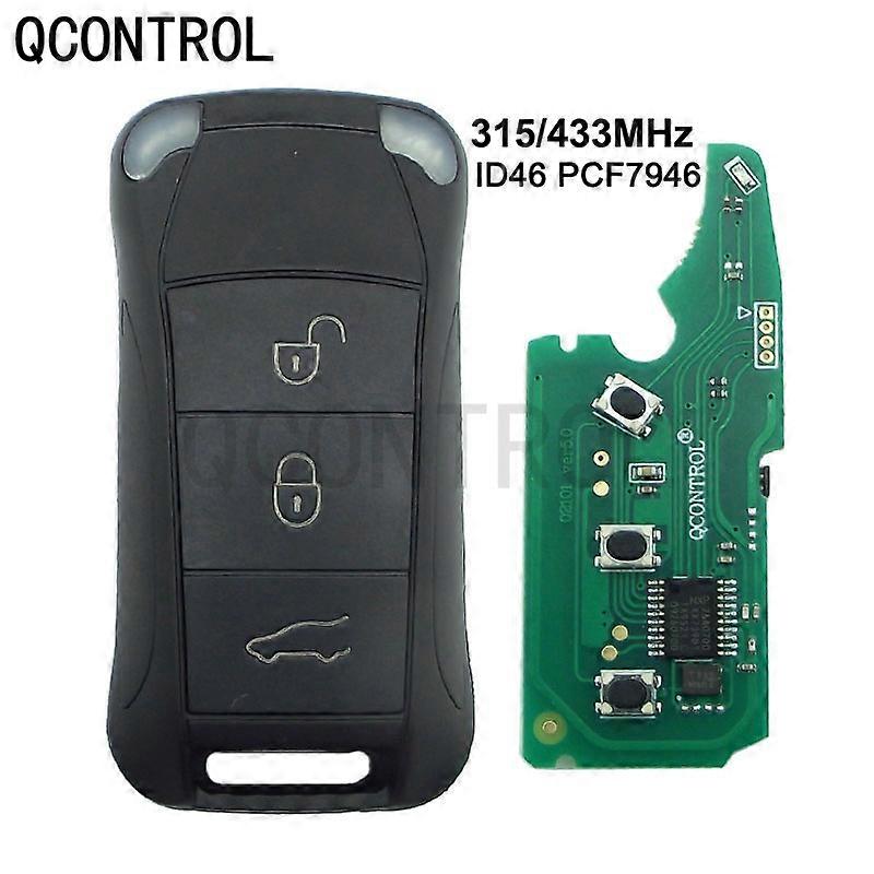 QCONTROL 3 Buttons Flip Remote Car Key Fob 315MHz/433MHz PCF7946A For Porsche Cayenne 2004 2005 2006 2007 2008 2009 2010 2011