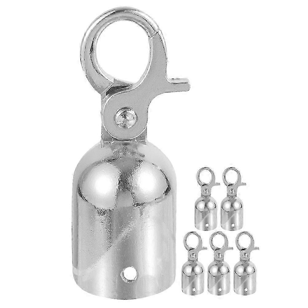 6pcs Cord Stopper End Tip Caps Rope End Connector Snap Hook  Alloy Rope End Stopper