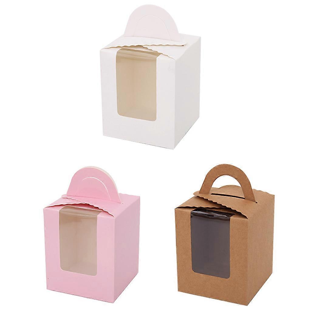 Packaging Box with Open Window and Handle for Dessert Baking Portable Gift box