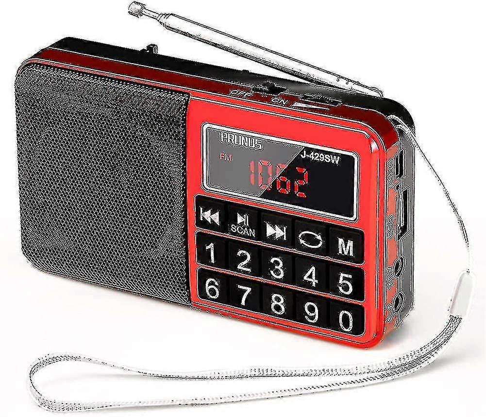 J-429sw Piccola radio portatile Am/fm/sw, radio digitale ricaricabile