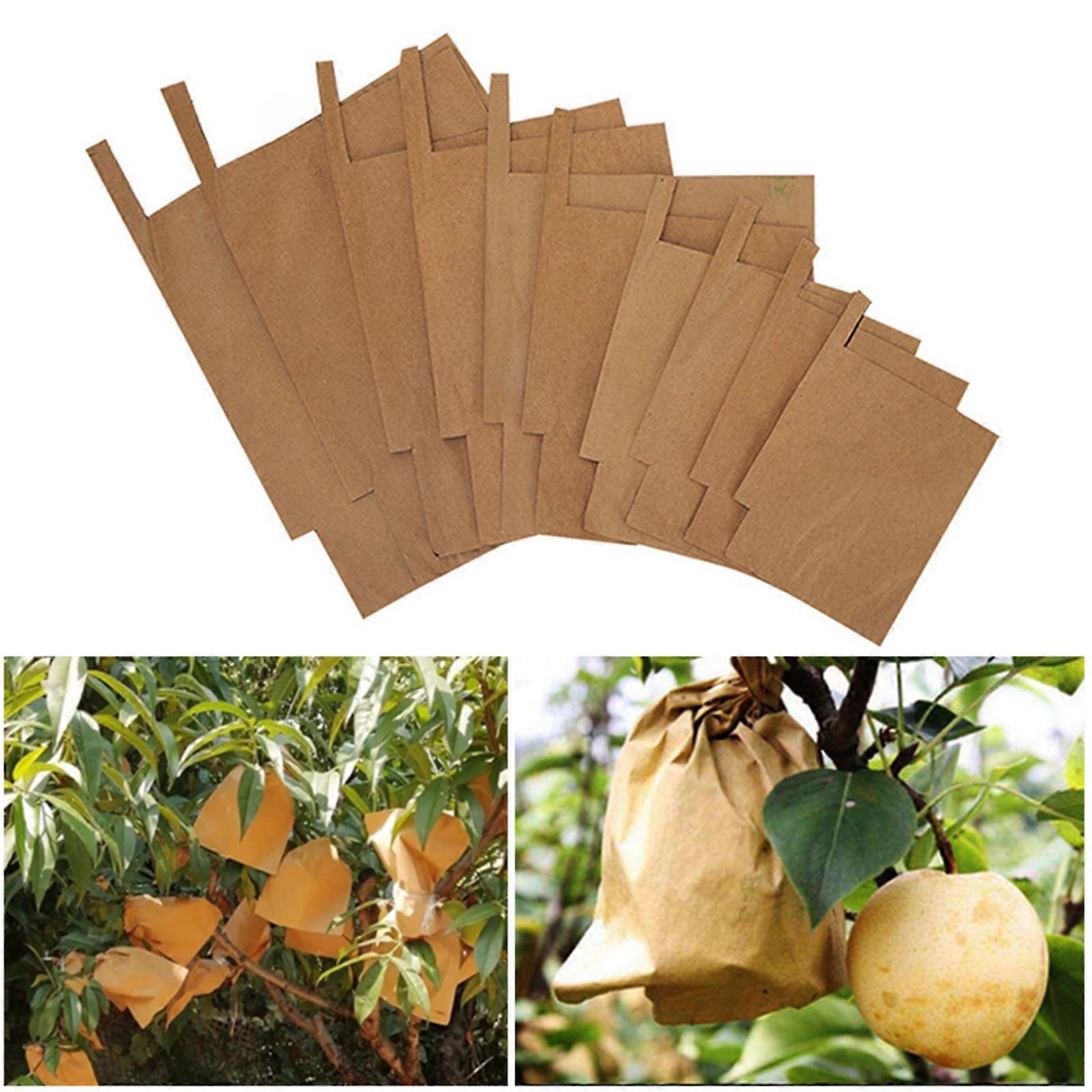 100x Pulp Paper Bags Fruits Protection Pouch Orchard Against Insect Bird Hot