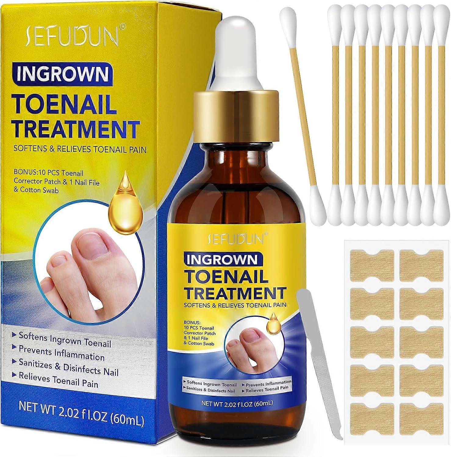 inngrodd tånegl behandling 60ml, mykner inngrodd tånegl for enkel trimming, lindre inngrodde tånegl smerte, inngrodde tånegl fjerning kit