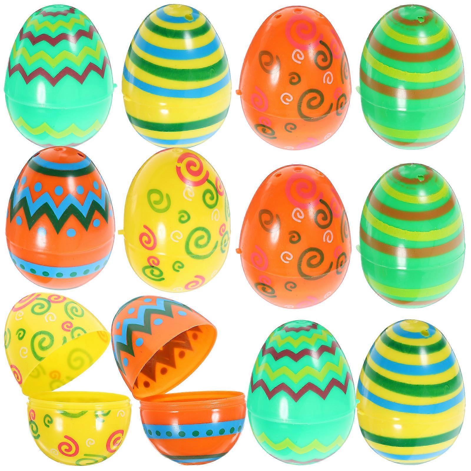 12pcs Fillable Easter Eggs Reusable Easter Party Favors Supplies Easter Egg Candy Boxes
