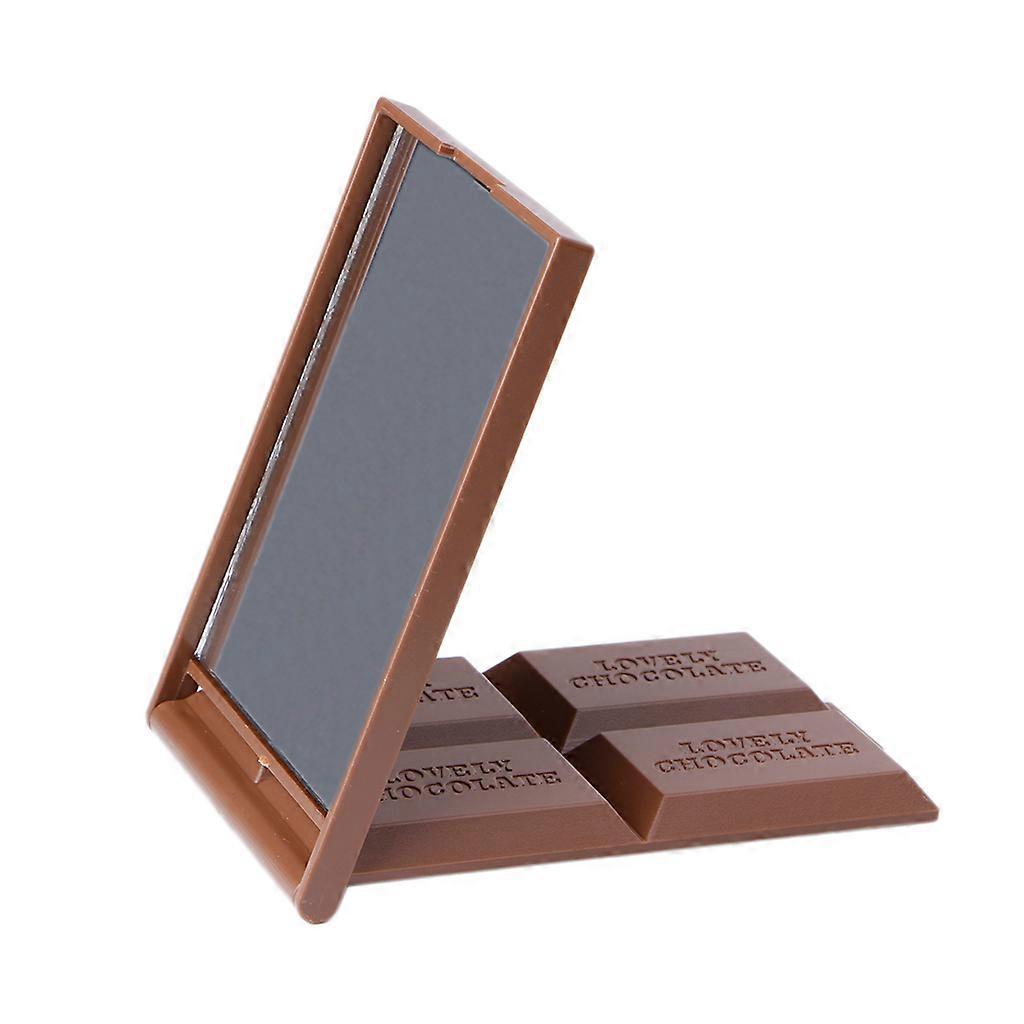 Cute Chocolate Cookie Shaped Square Pocket Mirror Mini Foldable Makeup Mirror