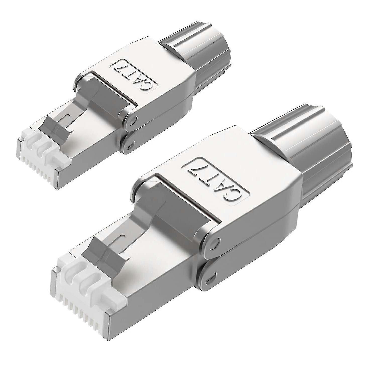 2 Pcs For Rj45 Cat7 Connectors Tool Free Shielded Toolless Modular Network Plug For Installation Ca