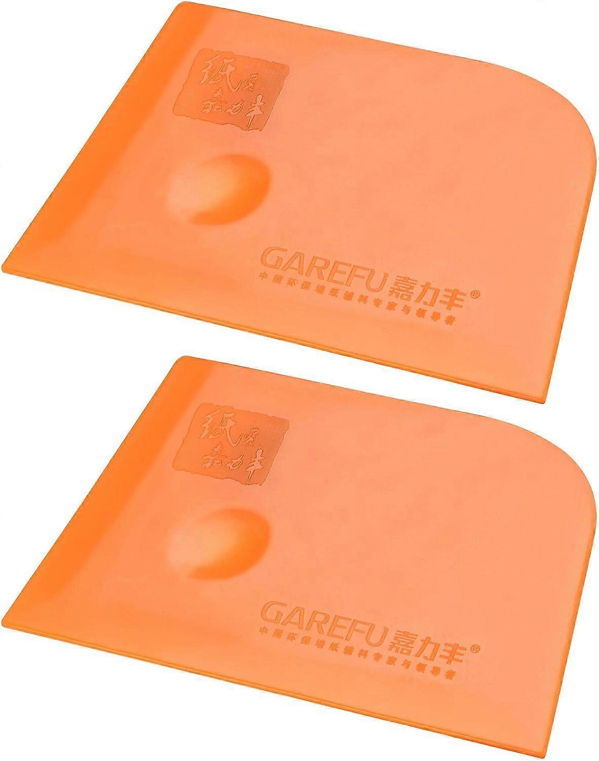 Plastic Scraper Putty Spatula Spreader Smoothing Tool for Paint Wall Treatment Windshield 5.5" Orange 2Pcs