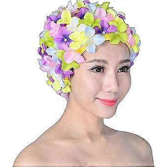 Vintage Floral Petal Retro Bathing Caps For Women
