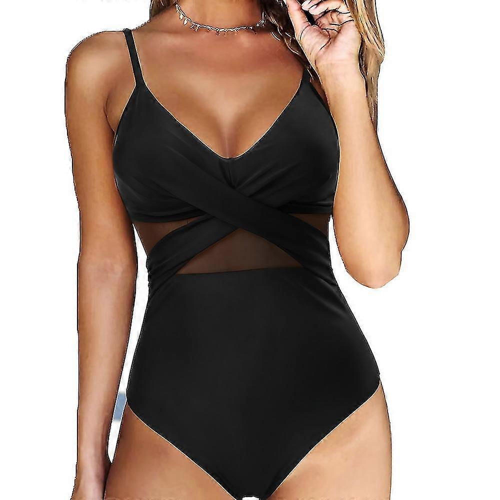 Maillots de bain normaux pour femmes maillot de bain une pièce maille patchwork uni vêtements de plage mailles de bain d'été