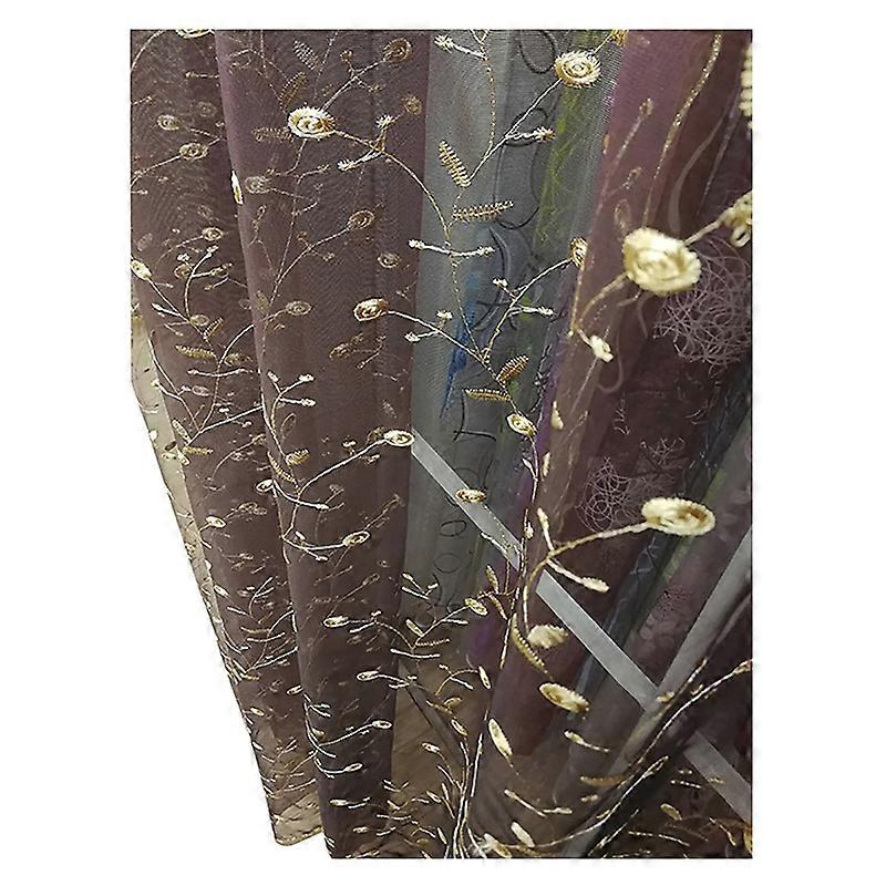 Window Tulle Stylish Unique Pattern Polyester Blackout Sheer Window Tulle for Living Room