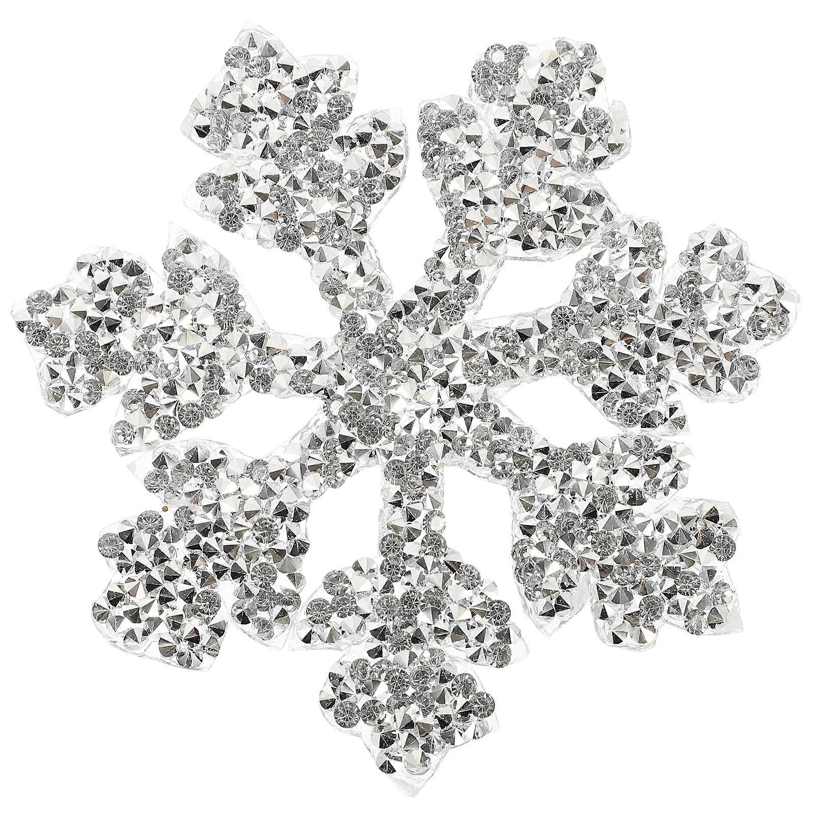 Rhinestones Patch Snowflake Pattern Rhinestones Applique Iron on Patch for DIY Clothes Backpacks Jeans