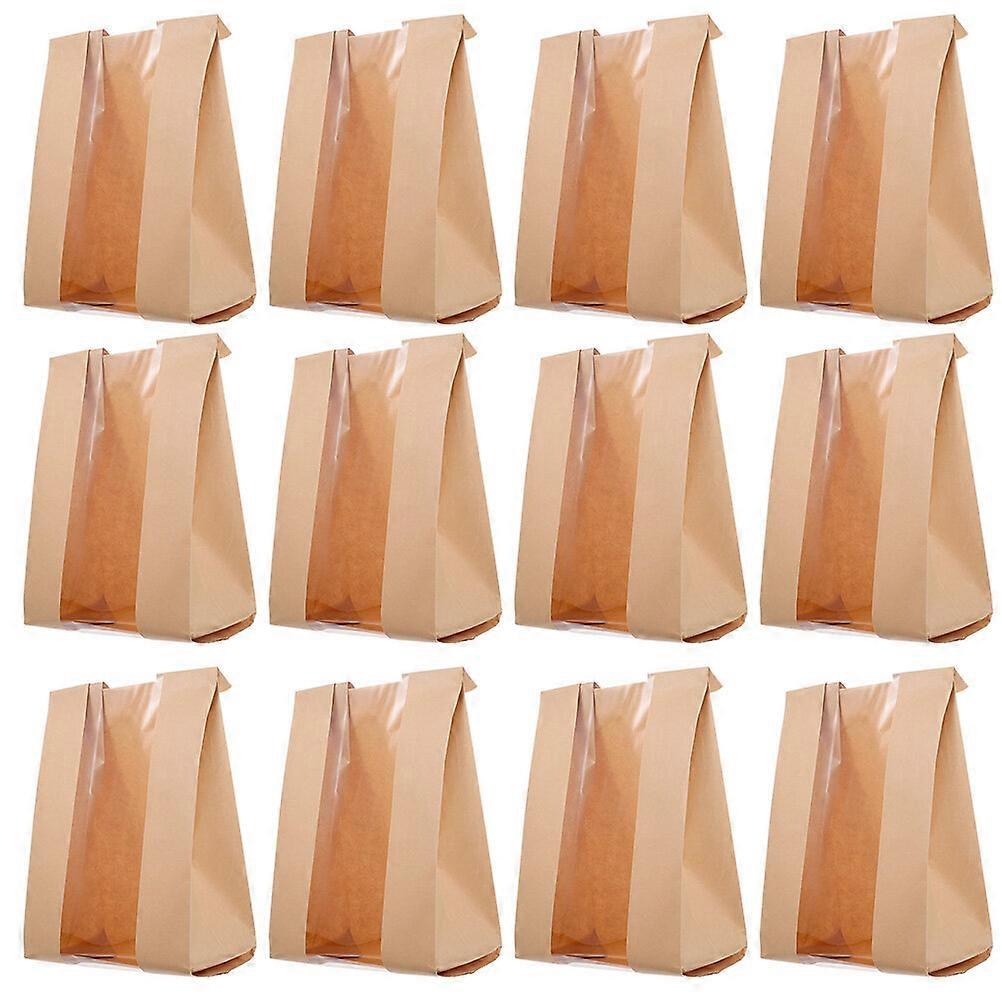 100pcs Sacs à pain Toast Pochettes Sacs à biscuits Sacs de boulangerie Sacs en papier de cuisson avec fenêtre transparente