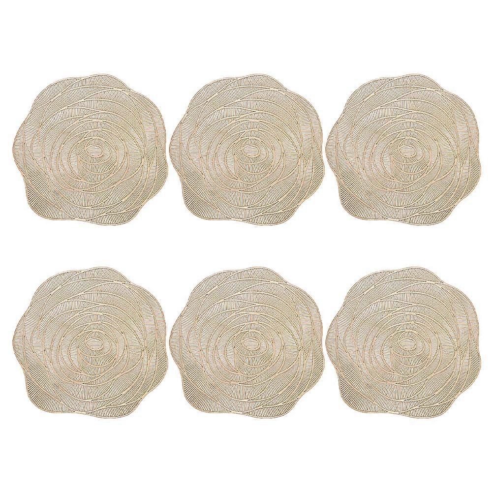 6pcs Valentine's Day Hollow Placemats Rose Shape Coasters Party Table Mats