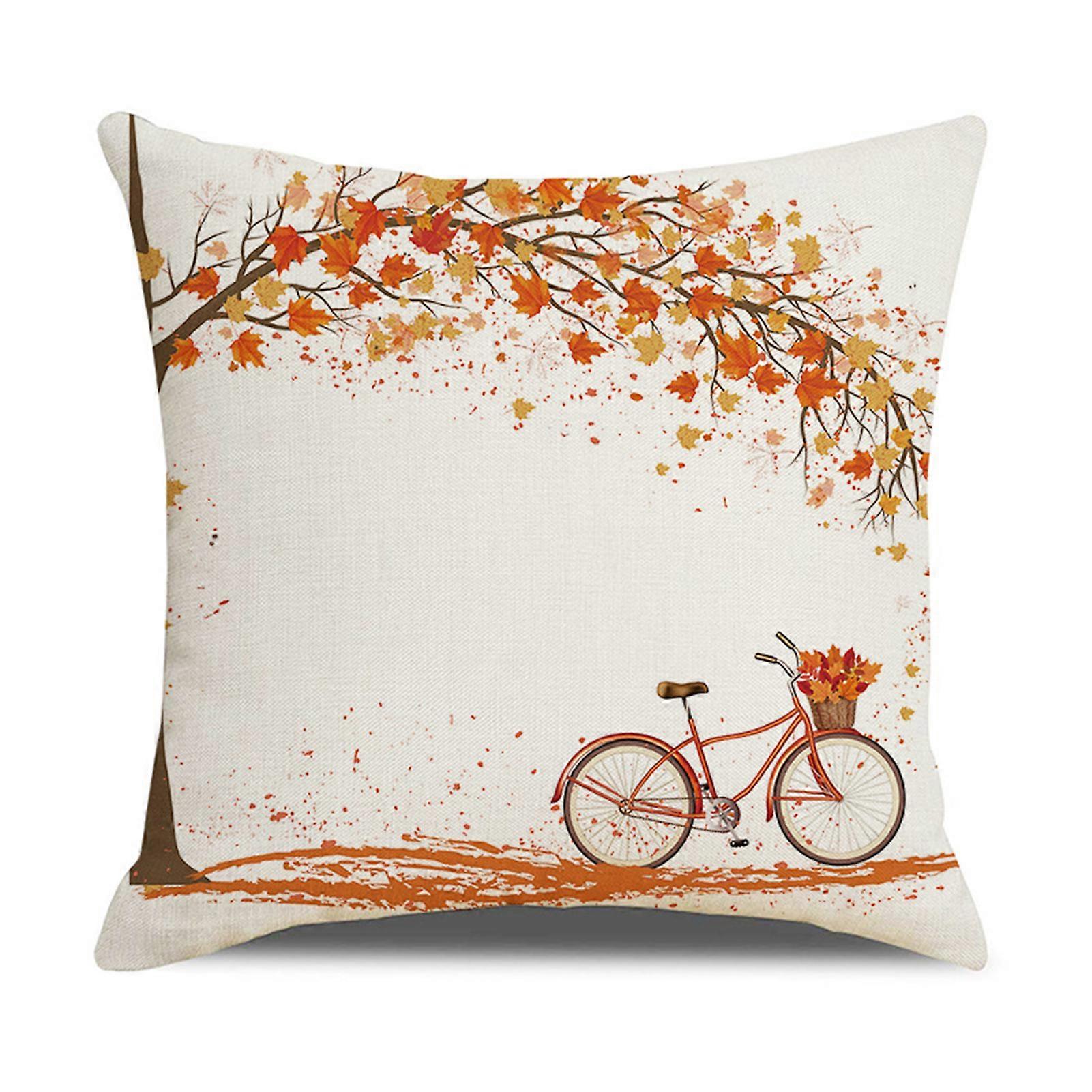 Throw Pillowcase Square Shape One Side Printed Invisible Zipper Decorative Soft Sofa Throw Pillow Protector Household Supplies QingHai