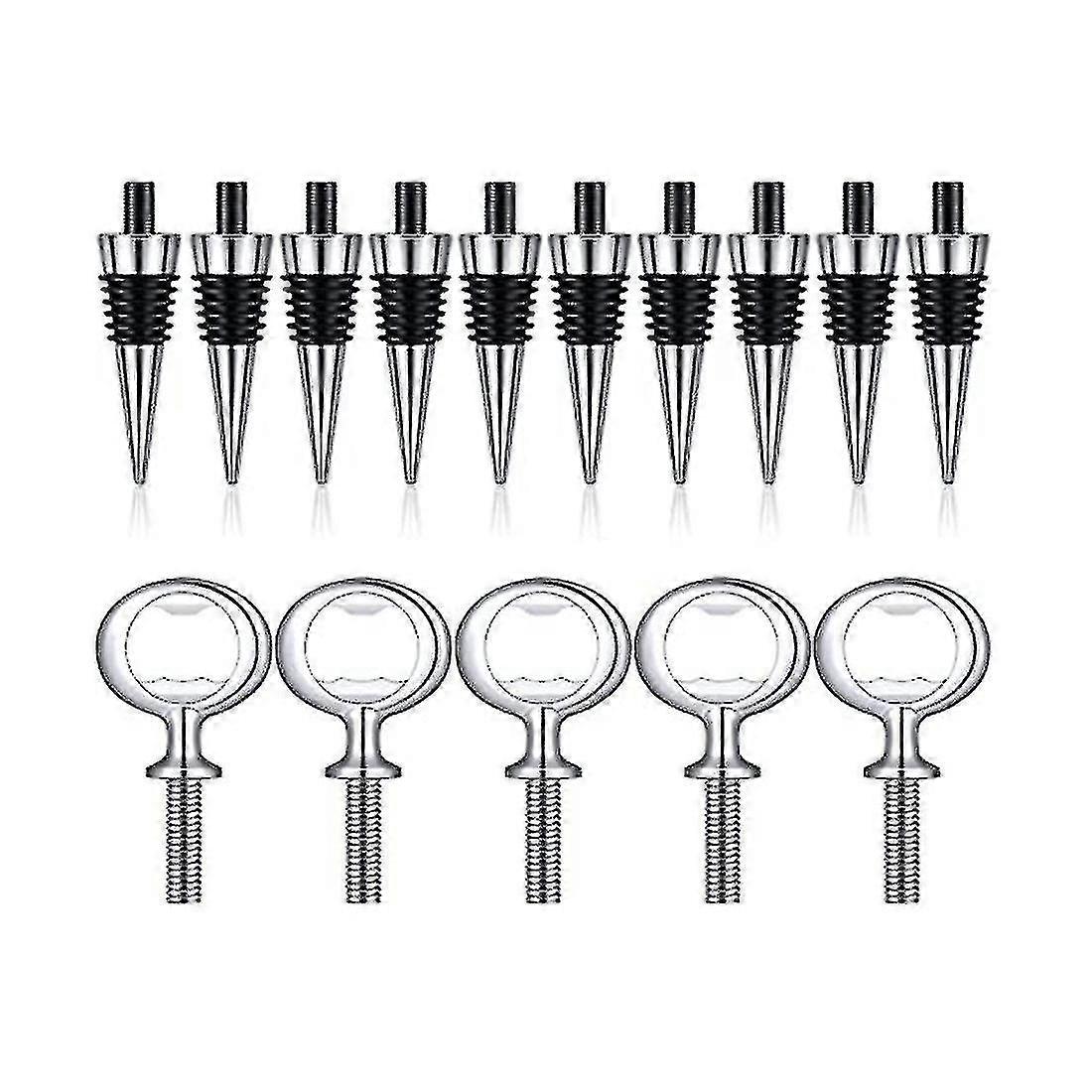 10pcs Stopper And 5pcs Bottle Opener Bottle Opener Inserts Set -