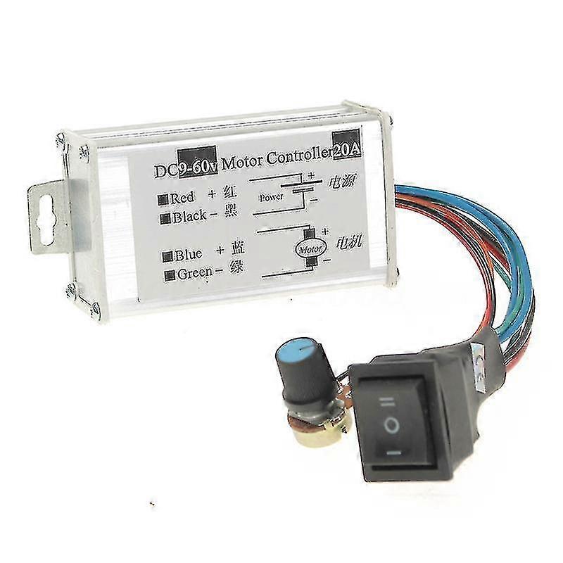 Dc 9v 12v 24v 48v 60v 20a Reversible Motor Speed Controller Regulator Driver Pwm