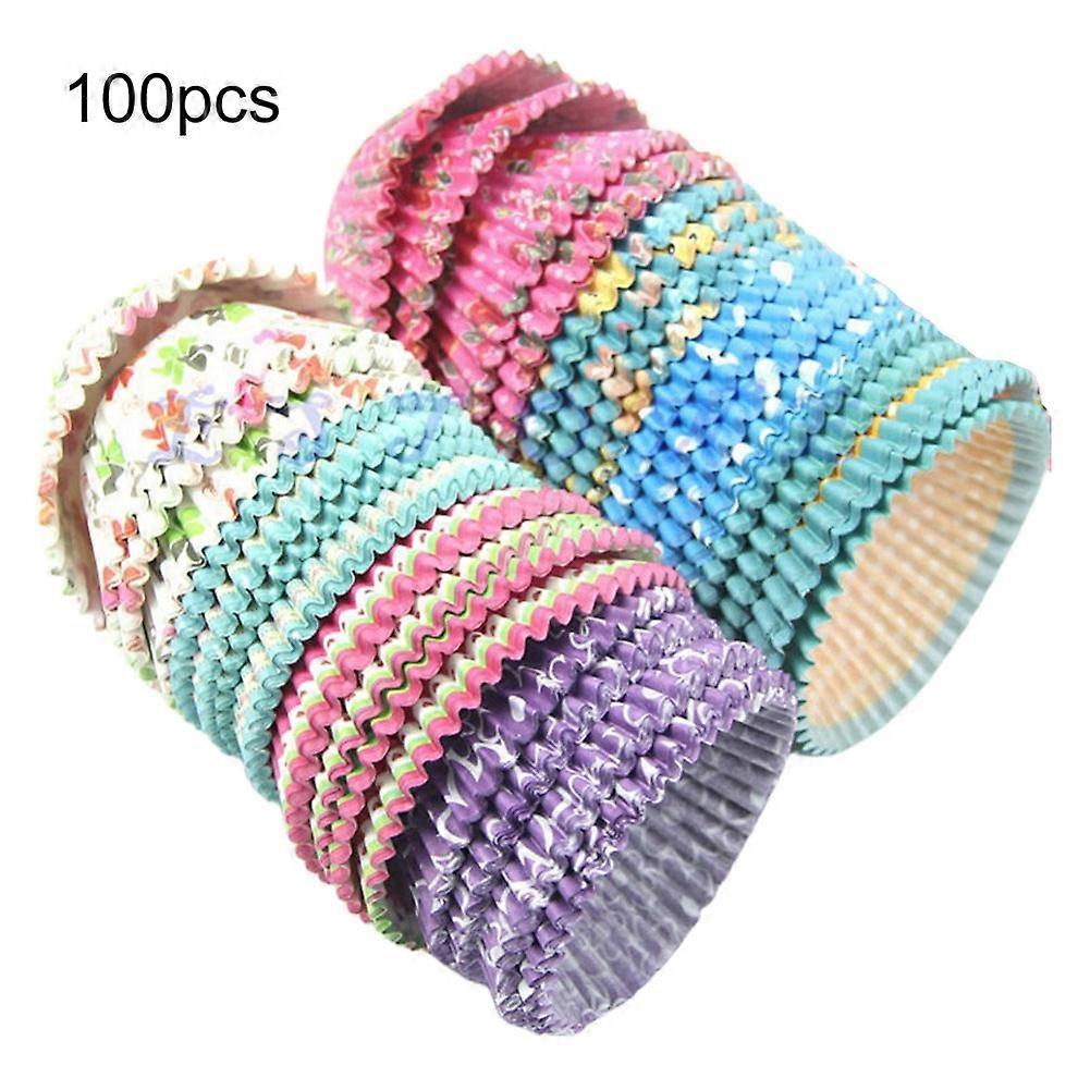 100Pcs Colorful Paper Cake Cupcake Liner Case Party Wrapper Muffin Baking Cups