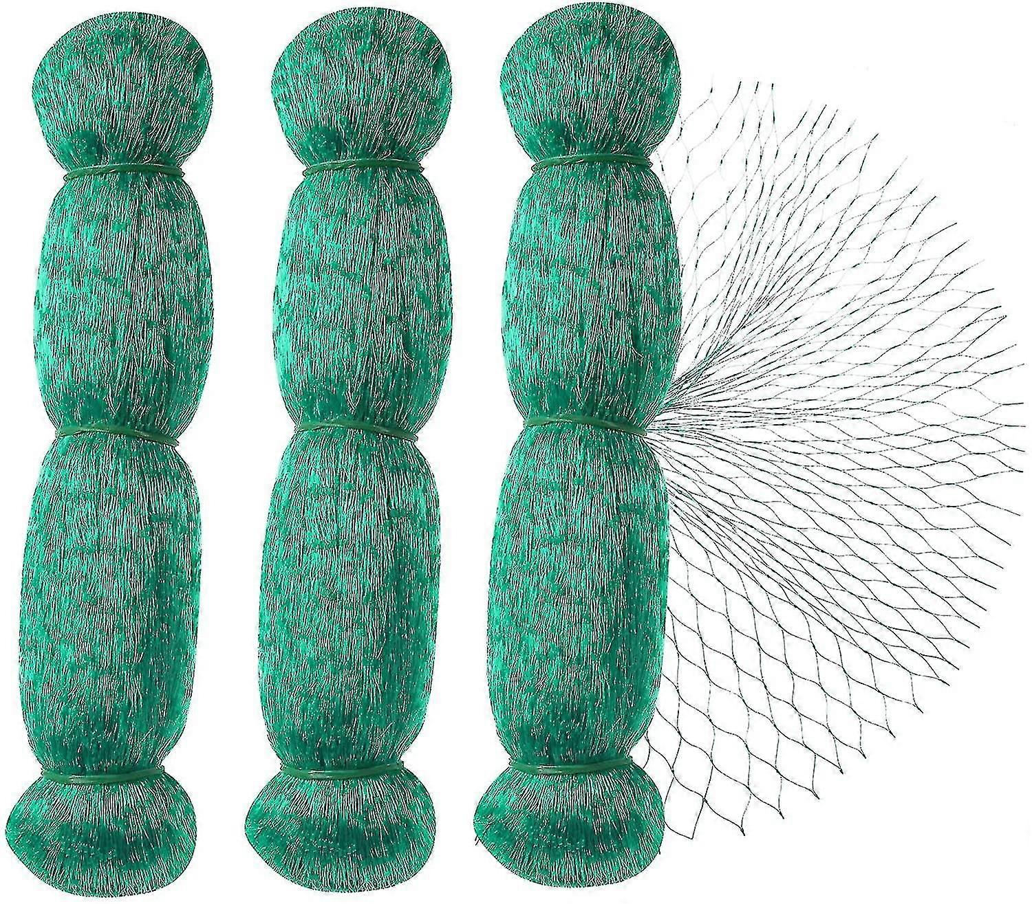 Anti Bird Netting,3pcs 2*10m Green Garden Bird Netting For Plant Protection Netting,protect Plants, Fruits, Flowers And Vegetables,15mm Mesh