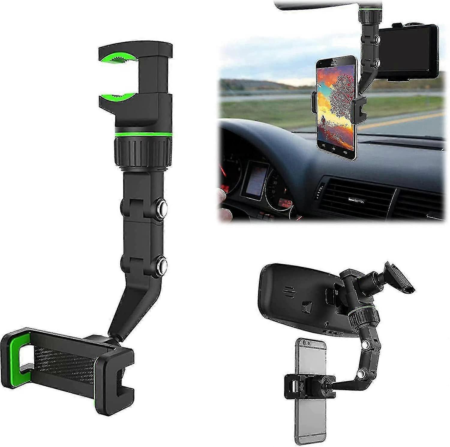 360 Multifunctional Rearview Mirror Phone Holder Compatible With All Cell Phones
