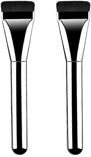 2pcs Super Thin Blade Foundation Makeup Brush, Soft Synthetic Bristles Makeup Brushes