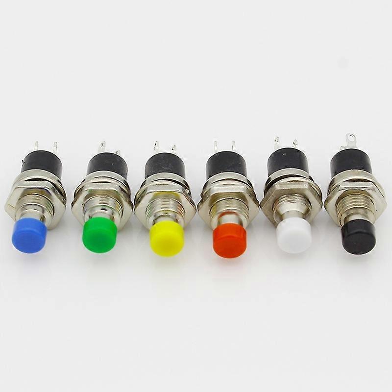 3pcs/lot 7mm Thread Multicolor 2 Pins Momentary Push Button Switch