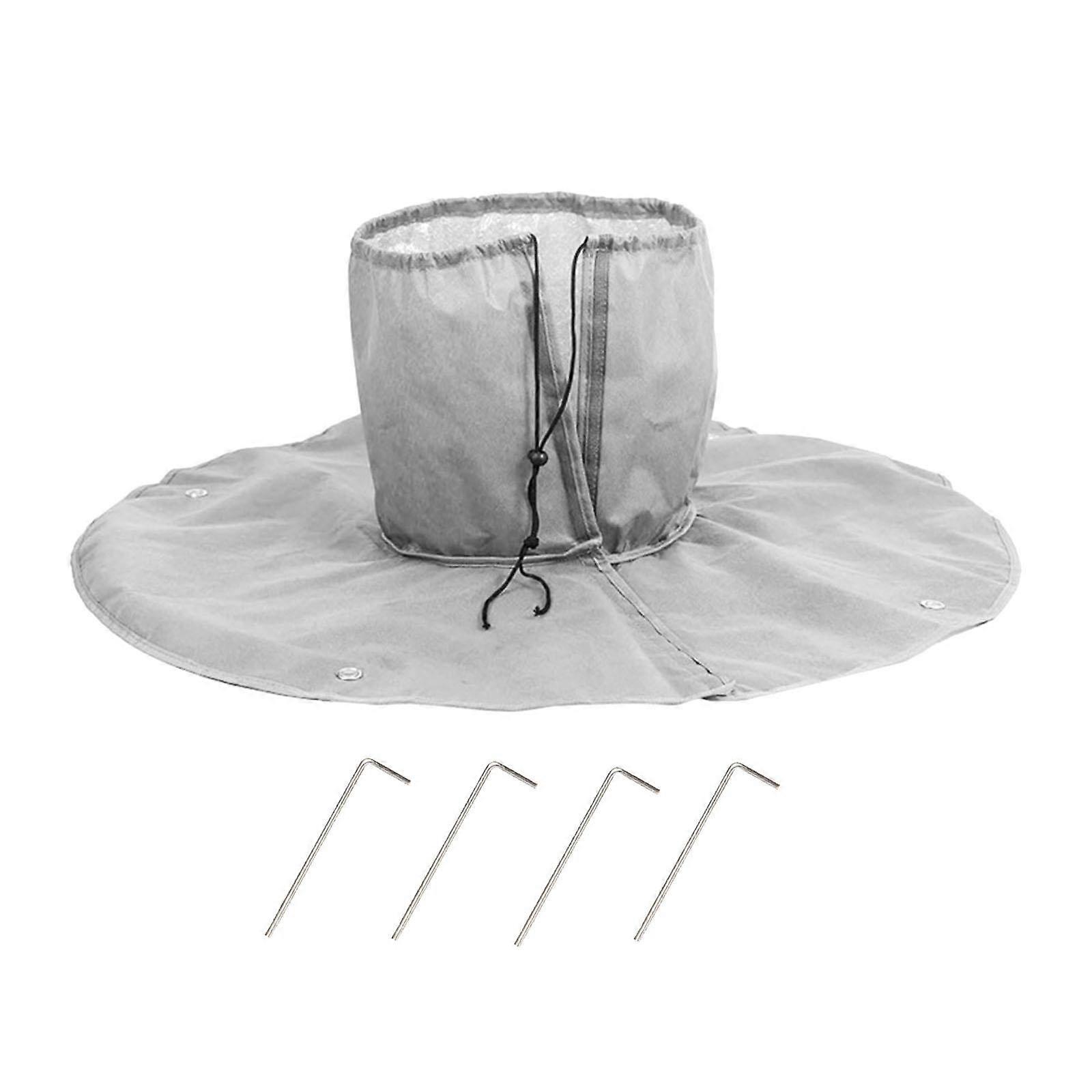 Palm Tree Root Protector with 4 Ground Nails Easy Installation Frost Blanket Gray