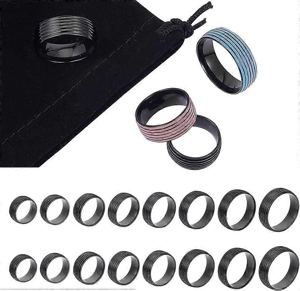 Multi Grooved Design Ring Core Blank for Inlay Stainless Steel Grooved Finger Ring Settings Round Blank Ring for Handmade Ring Jewelry Making