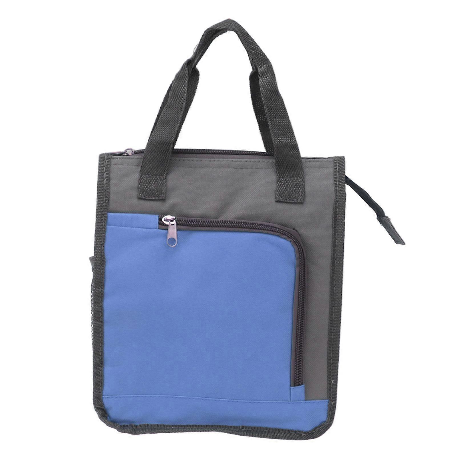Insulated Refrigerated Bag Widened Handle Insulated Reusable Grocery Bag for Work Travel Hiking Food Delivery Blue